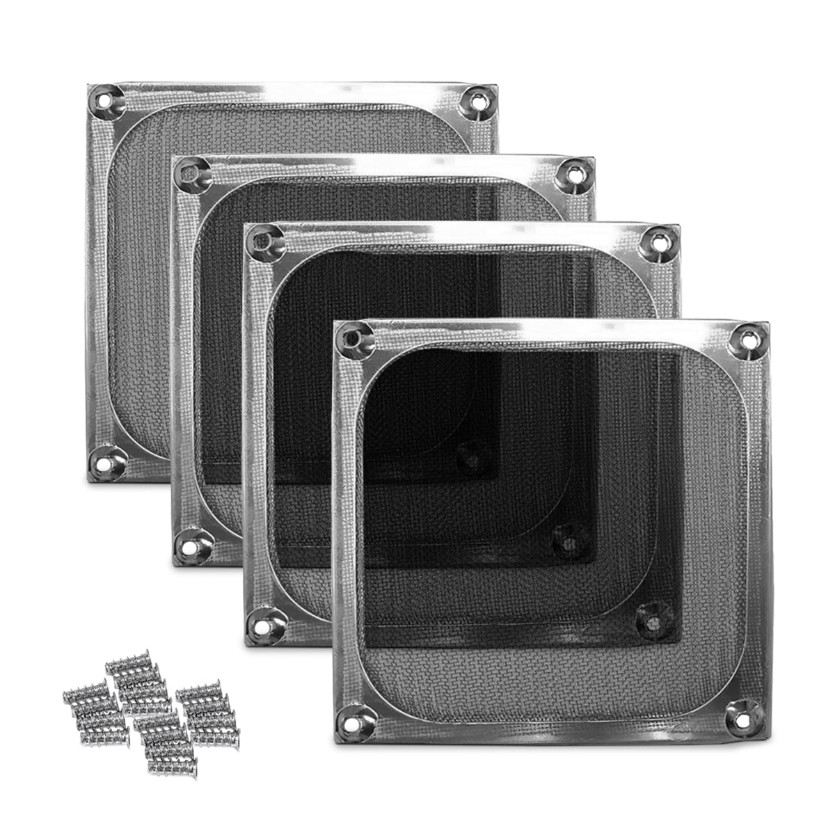 120mm Aluminum Fan Filter Grill - Black or Silver - Dust Proof PC Case Cover for Computer Cooling & Airflow Optimization