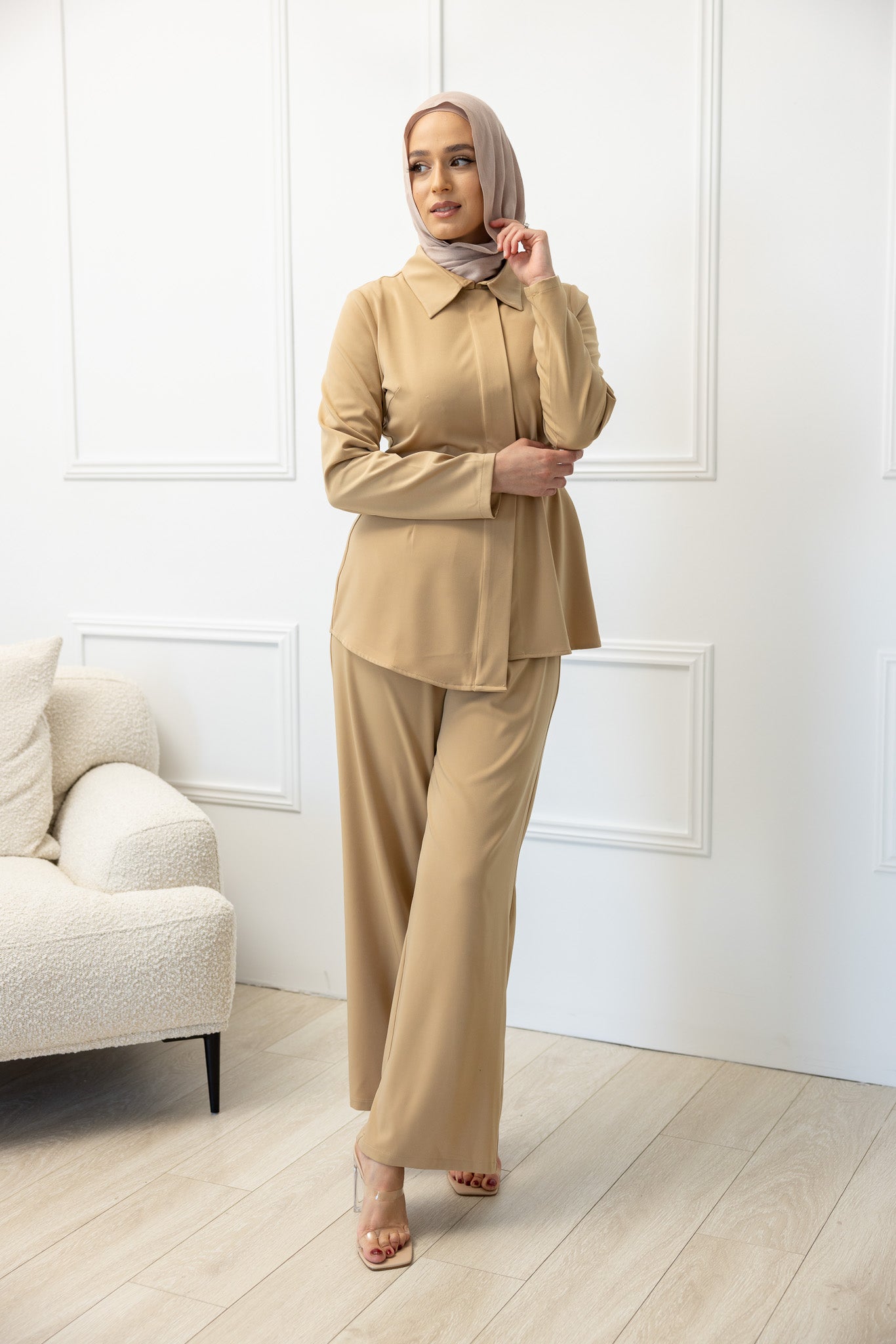 Crescent Milena Pants for Women - High Waisted Wide Leg Trousers with Pockets | Perfect for Office Wear, Casual Outfits & Travel