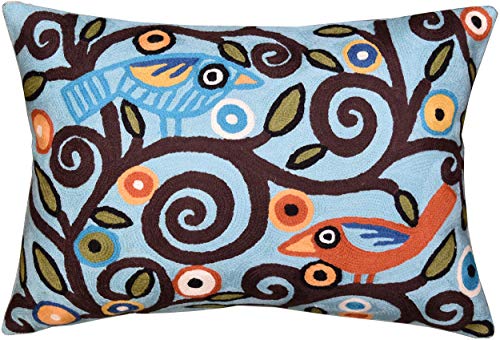 Blue Birds Lumbar Pillow Cover