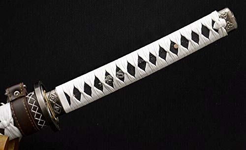 Walking Dead Michonne's Katana Sword - Authentic Damascus Folded Steel Blade for Zombie Apocalypse Survival & Cosplay