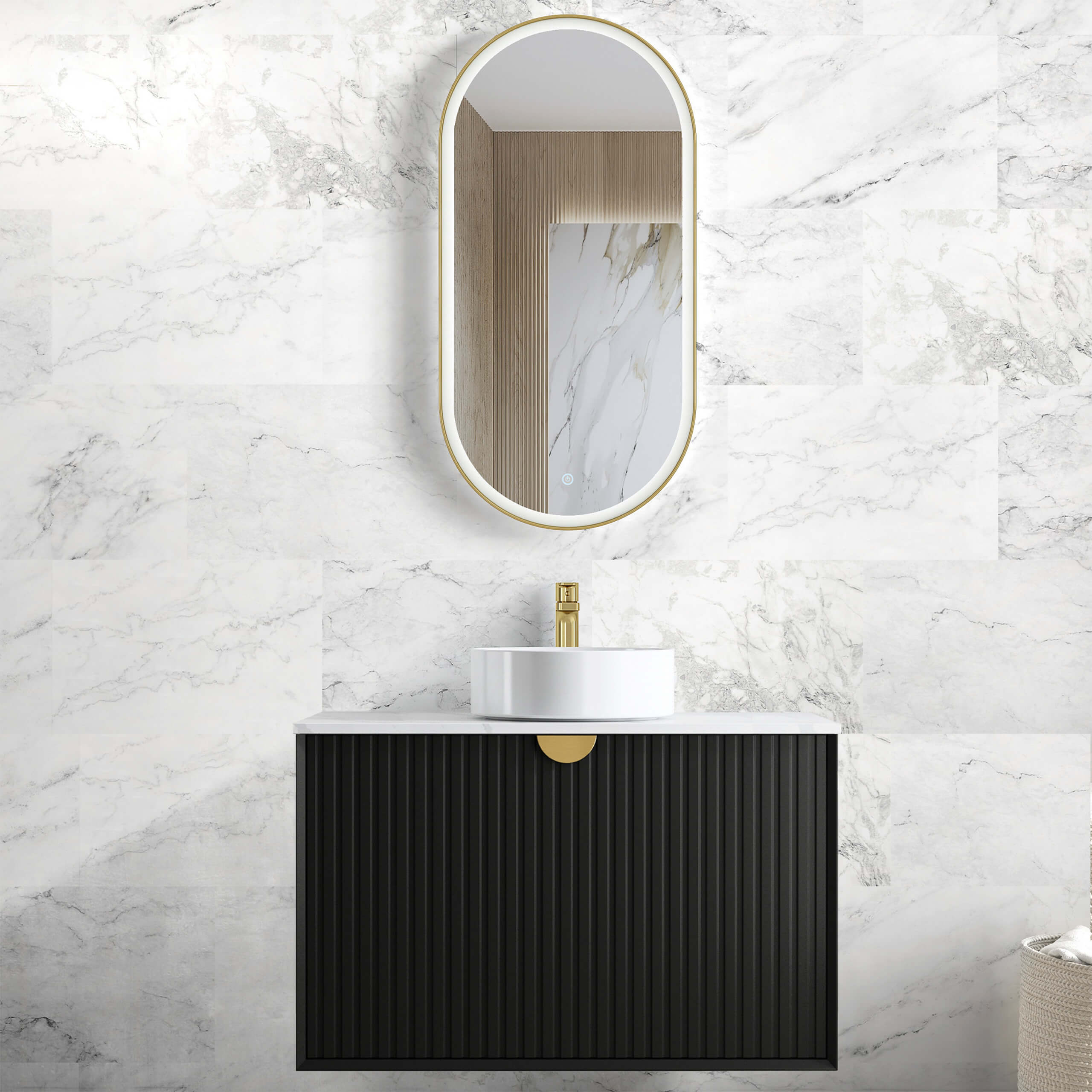 Marlo Single Basin Bathroom Vanity - Modern Sink Cabinet with Soft Close Doors & Drawers - Perfect for Small Bathrooms, Powder Rooms & Guest Baths