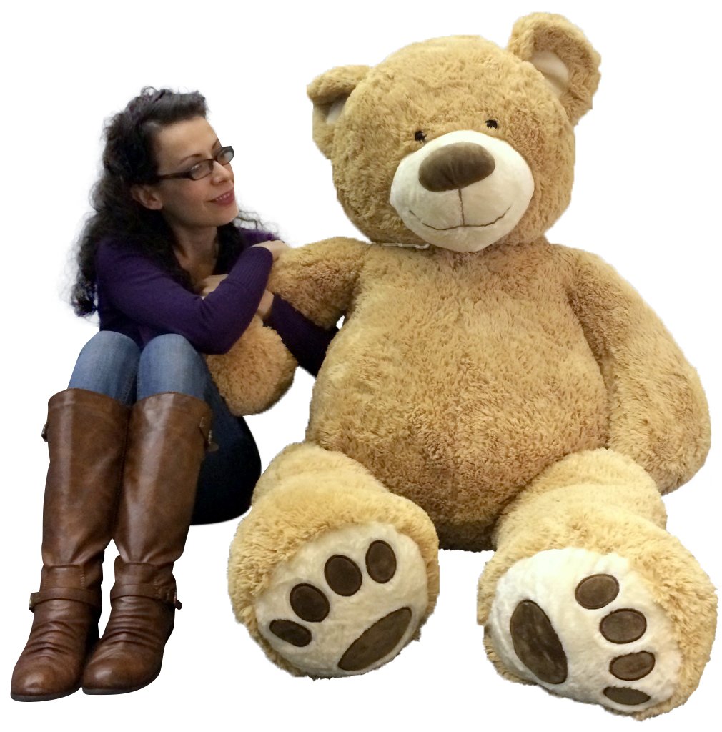 5 Foot Giant Smiling Teddy Bear - Extra Large Soft Plush Stuffed Animal with Bigfoot Paws | Perfect for Nursery Decor, Birthday Gifts & Cuddly Comfort
