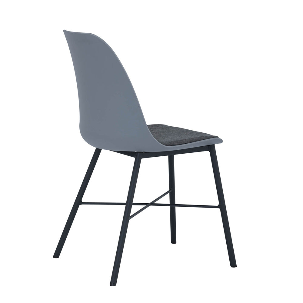 LAXMI Modern Dining Chair Set - Grey & Black Upholstered Kitchen Chairs for Home, Restaurant & Office Use