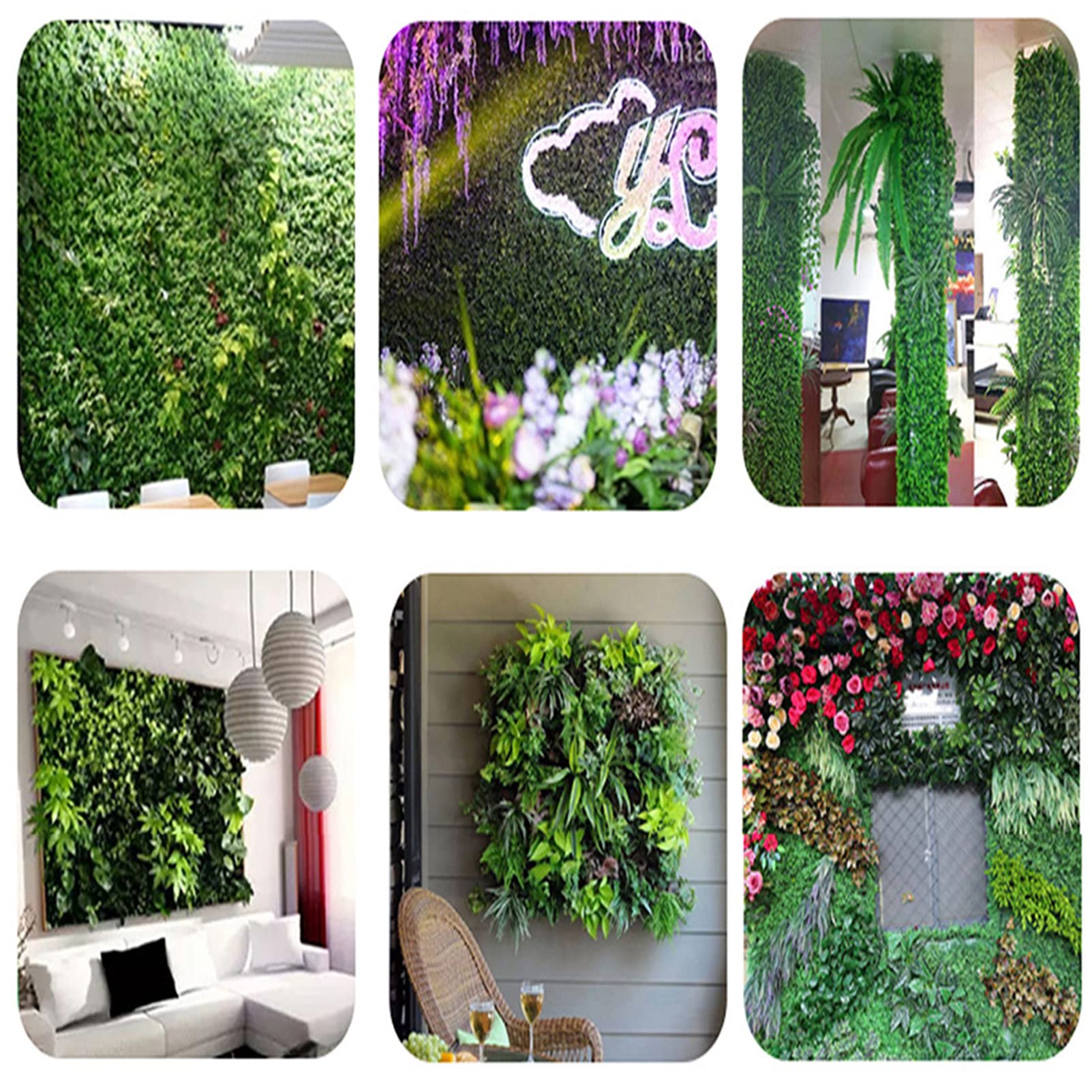24PCS Artificial Boxwood Hedge Wall Panels - Faux Hedge Plants for Indoor & Outdoor Privacy Fence, Grass Wall & Greenery Backdrop - Perfect for Home, Garden, Wedding & Event Decor