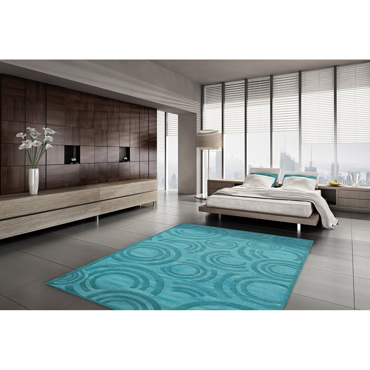 Dalyn Rugs Dover DV3 12' x 18' Peacock Blue Area Rug - Soft Living Room Carpet for Bedroom, Dining Room & Home Decor