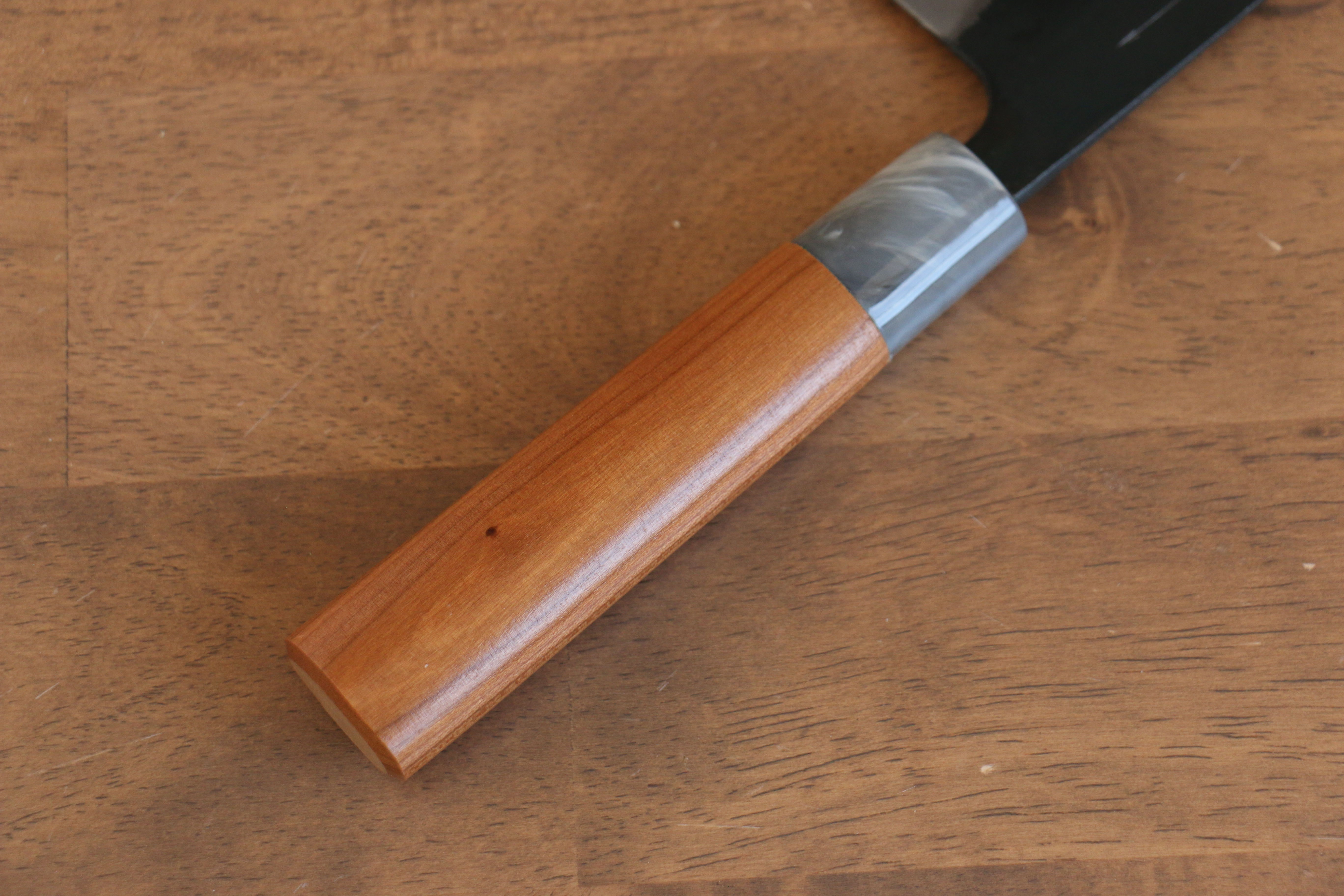 Nao Yamamoto 165mm White Steel Kurouchi Deba Knife with Cherry Blossom Handle - Japanese Kitchen Knife for Slicing Fish, Meat & Vegetables - Perfect for Sushi Chefs & Home Cooking