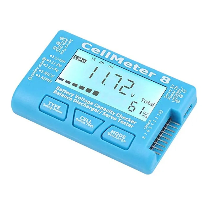 Digital RC Battery Capacity Tester - Voltage Checker & Balance Discharge with Servo Tester for LiPo NiMH Batteries | Perfect for RC Cars, Drones, and Hobby Electronics