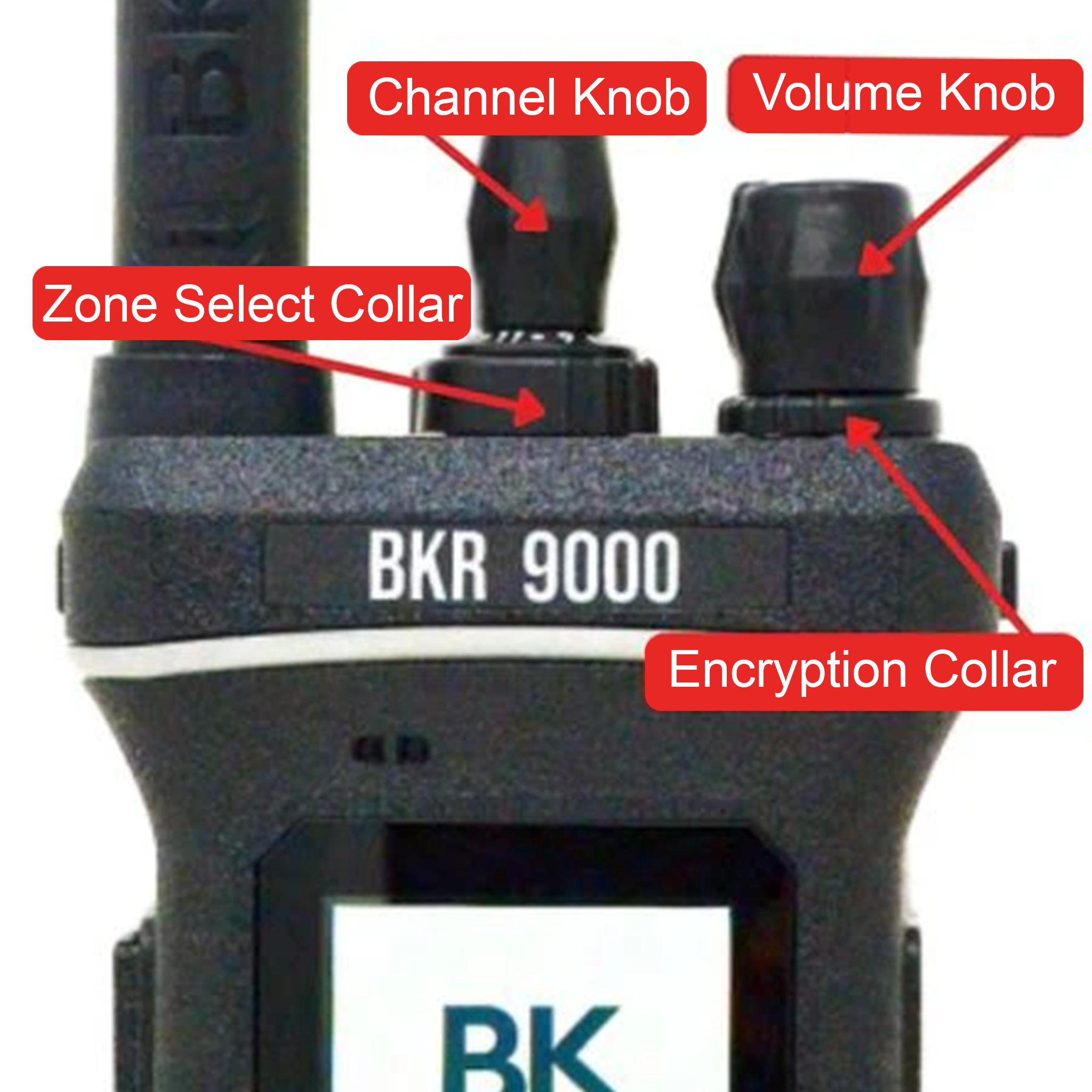 BK Technologies BKR0042 Replacement Knob & Collar Kit for BKR9000 Radio - Durable Control Knob Set for Two-Way Radios | Perfect for Field Communications, Emergency Responders & Outdoor Adventures