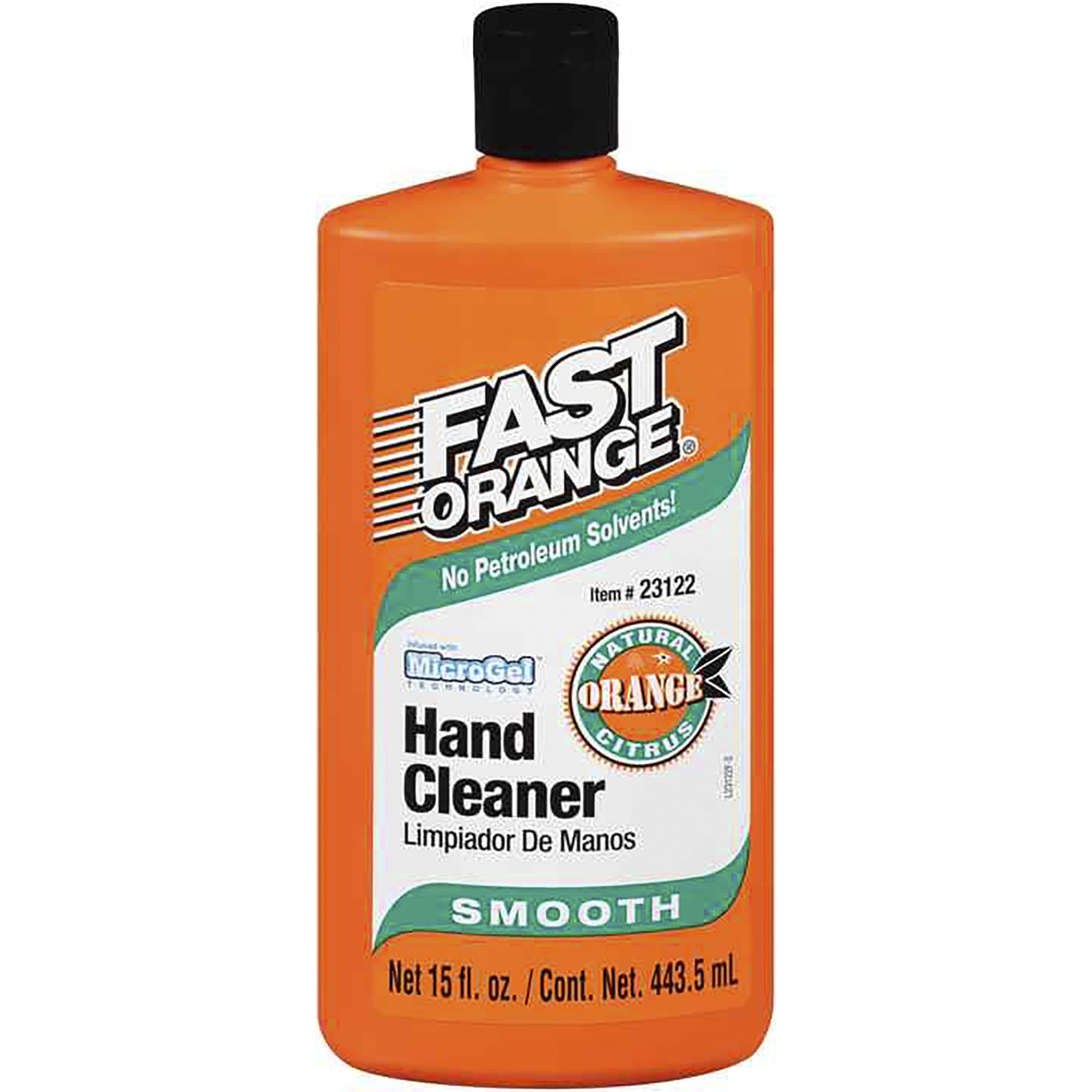 Fast Orange 23122 15 Oz Smooth Liquid Hand Cleaner - Heavy Duty Mechanic & Industrial Hand Soap - Removes Grease, Oil & Dirt - Ideal for Auto Shops, Construction & DIY Projects