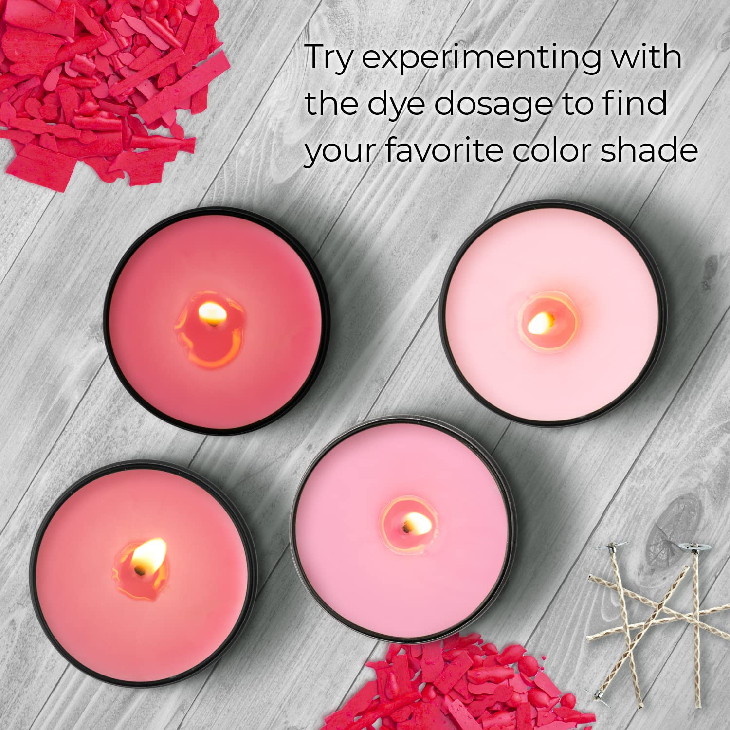 Bright Pink 2 oz Candle Wax Dye Chips - Premium Candle Making Supplies for DIY Soy, Beeswax & Paraffin Candles - Perfect for Home Decor, Gifts & Aromatherapy