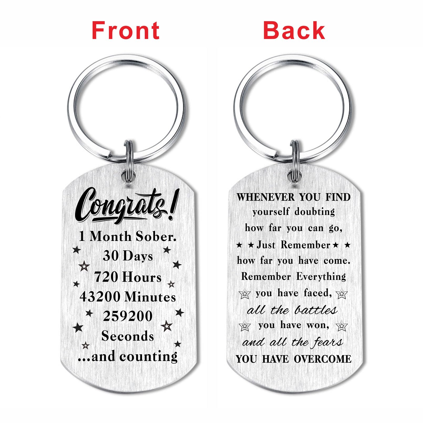 Laluminter Sobriety Gifts for Men & Women - Inspirational Sober Anniversary Keychain Keepsake - Thoughtful AA NA Recovery Gift for Alcohol-Free Lifestyle - Perfect for 1 Year, 5 Year, 10 Year Milestones - Ideal for Meetings, Celebrations & Daily Motivation
