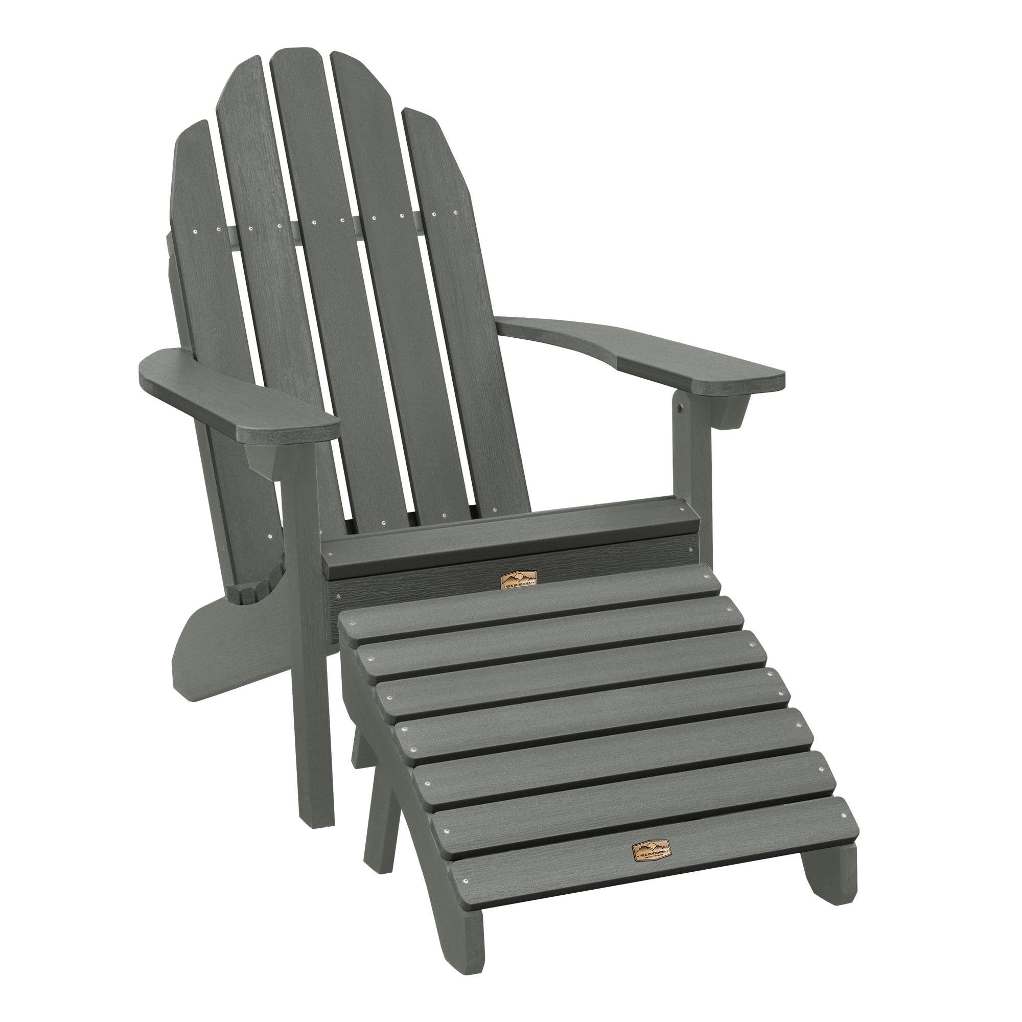 Comfortable & Durable Adirondack Chair with Folding Ottoman - Perfect for Patio, Garden, and Outdoor Relaxation