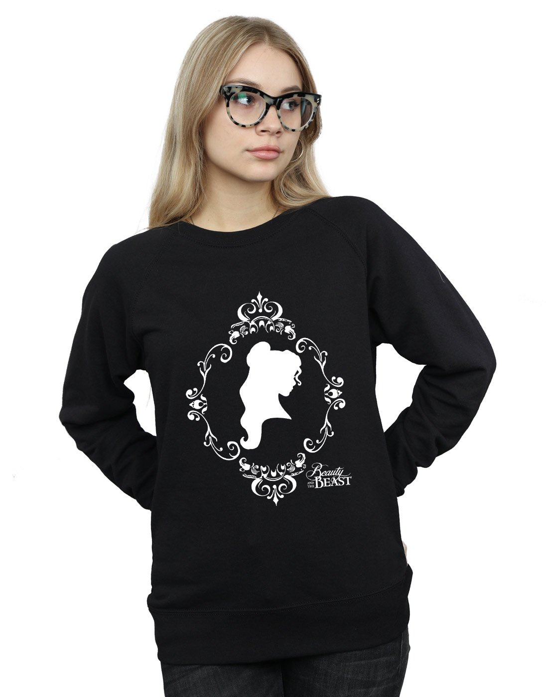 Disney Princess Women's Belle Silhouette Sweatshirt - Soft Casual Pullover Hoodie for Women & Teens - Perfect for Disney Fans, Theme Parks & Cozy Outings