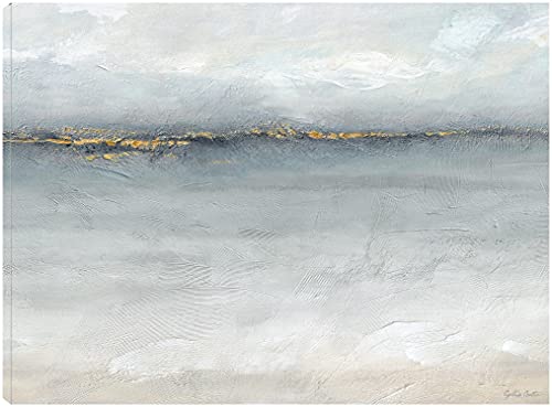 Serene Sea Grey Gold Landscape
