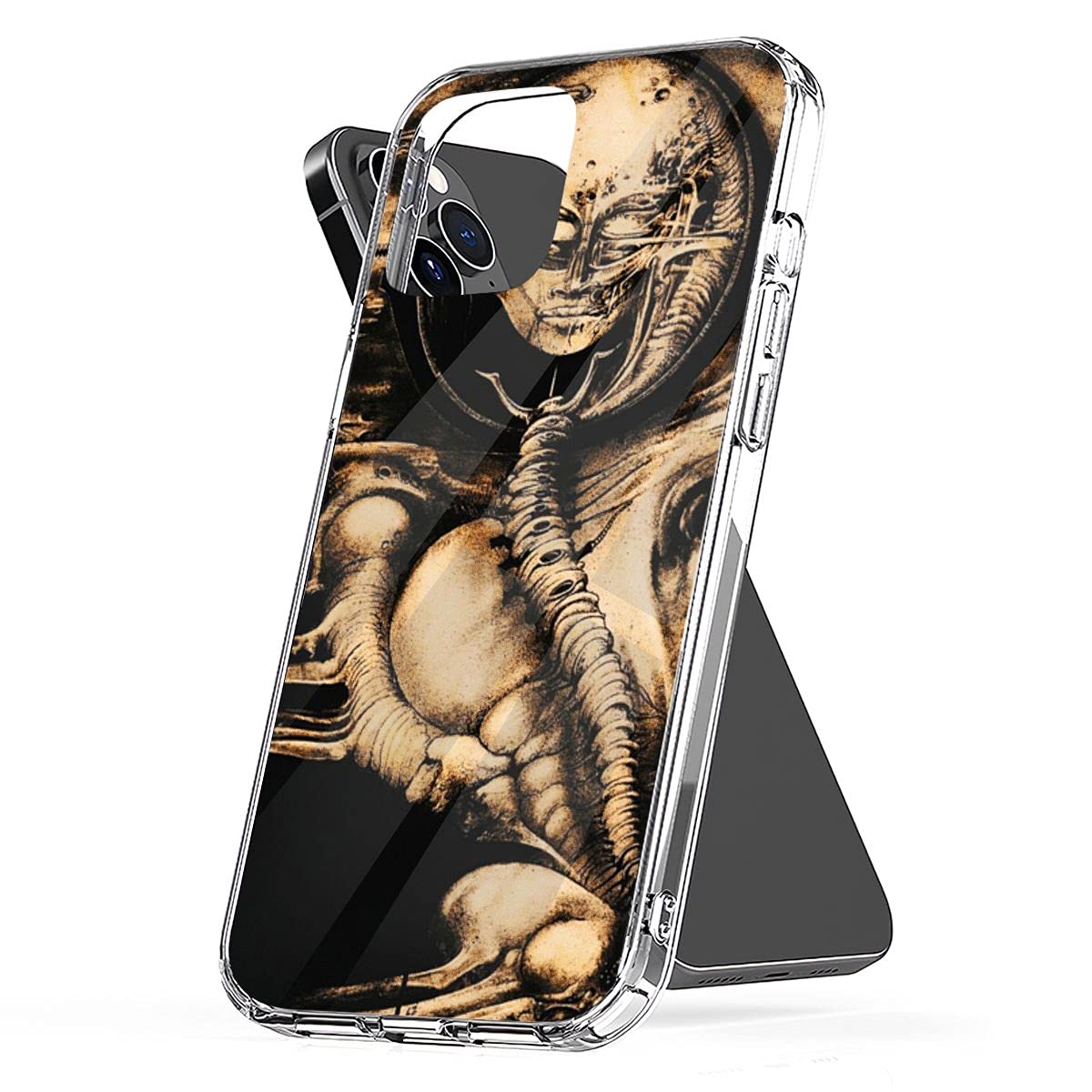 Steampunk Phone Case Inspired by H.R. Giger Art - Compatible with iPhone 13/12/11/X/Xs/Xr/8/7/6/6s/Plus/Mini/Pro/Max & Samsung Galaxy Note/S9/S10/S20/Ultra/Plus - Clear Protective Cover for Daily Use, Travel & Work