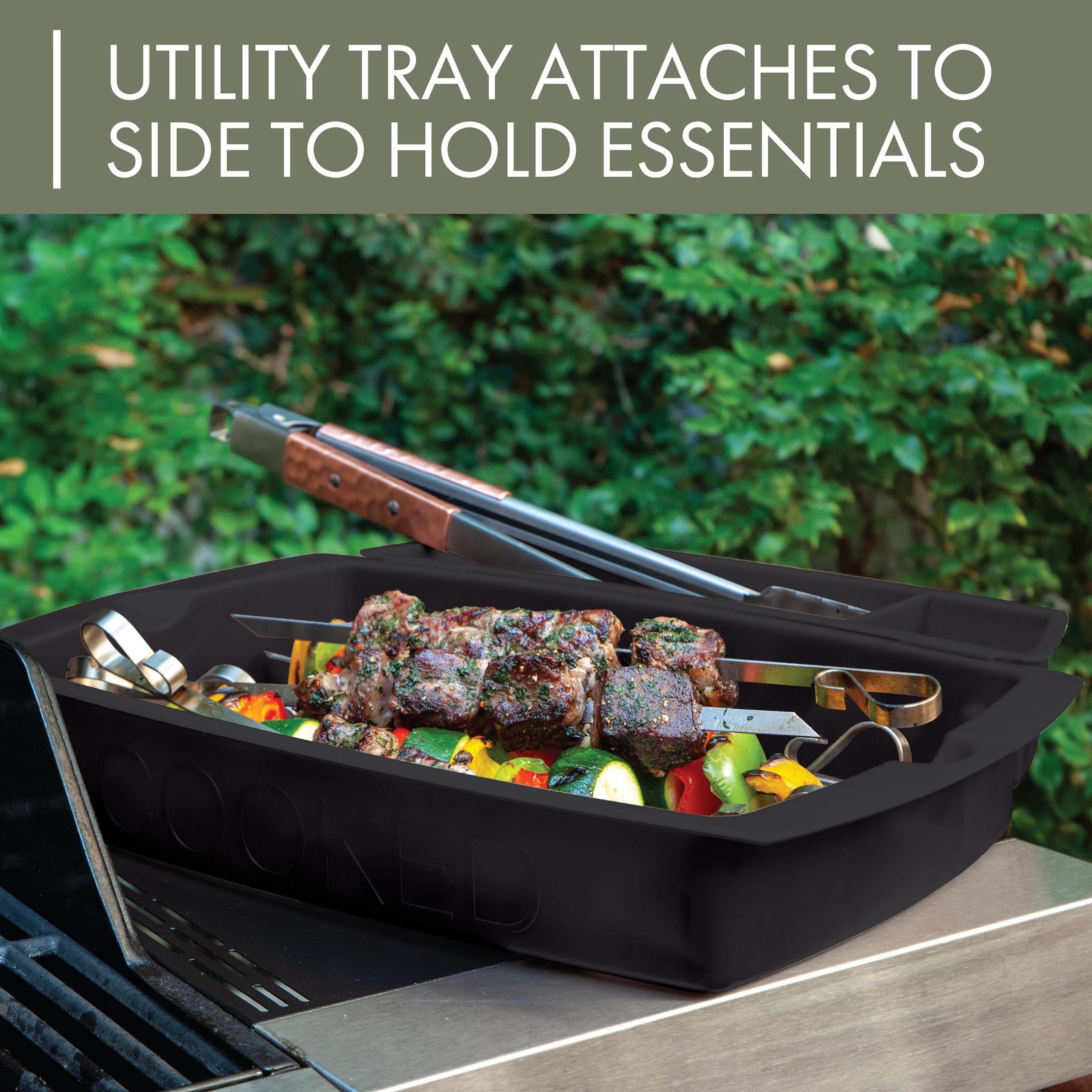 Charcoal Companion Grill Station - Complete BBQ Tray Set with Raw & Cooked Food Trays, Accessory Caddy | Safe & Convenient Outdoor Grilling for Backyard, Camping & Picnics