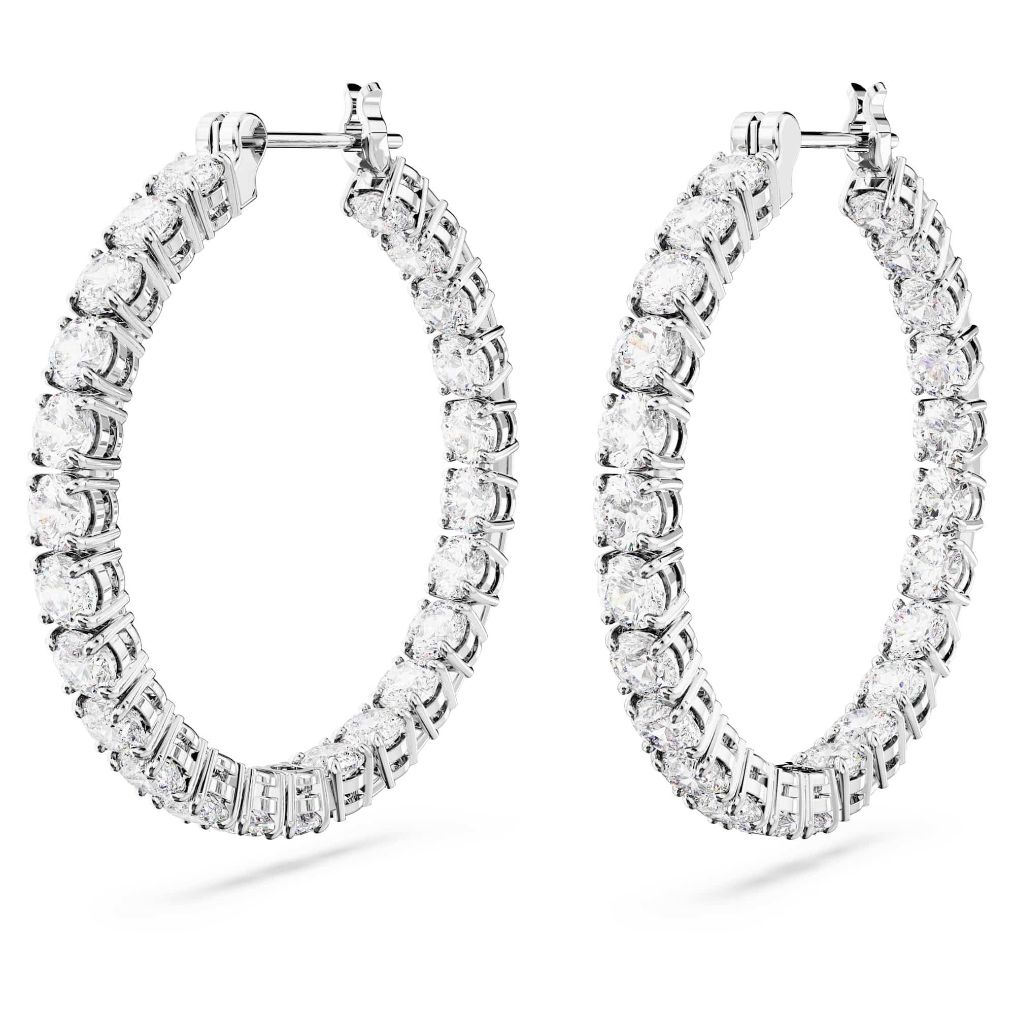 Swarovski Crystal Matrix Hoop Earrings for Women - Elegant & Sparkling Jewelry for Parties, Weddings & Everyday Wear