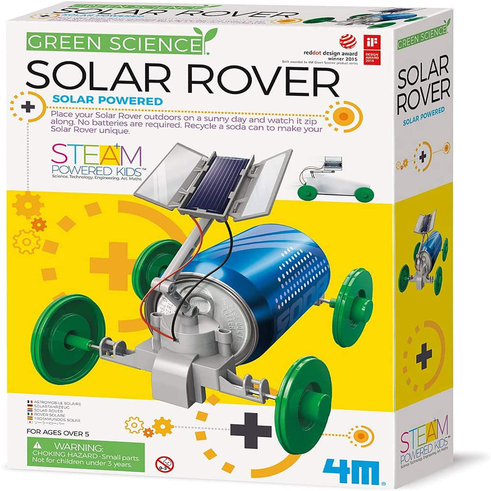 4M Green Science Solar Rover Kit - DIY Solar Powered Car, Eco-Friendly STEM Engineering Toy for Kids & Teens - Perfect for Science Projects & Outdoor Learning Activities