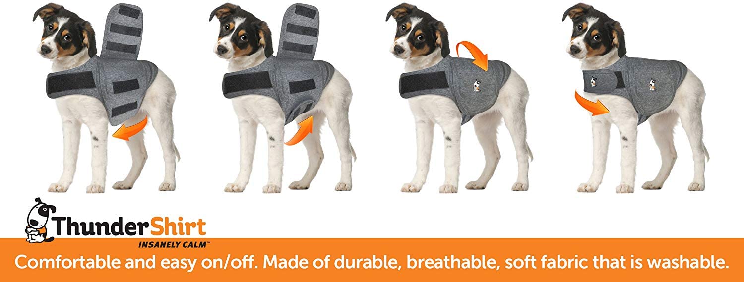 ThunderShirt Anxiety Jacket for Dogs - Calming Vest with Reflective Strips for Small Dogs - Perfect for Thunderstorms, Fireworks & Travel Anxiety Relief