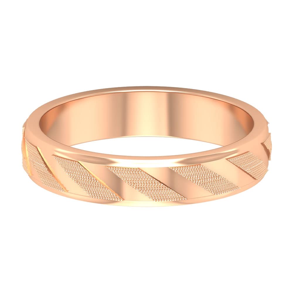 14K Solid Gold Simple Engagement Ring for Men & Women - Unique Wedding, Anniversary & Everyday Statement Ring with Antique Milgrain Design - Perfect Gift for Wife, Husband or Couple (Ideal for Proposals, Vows Renewal & Special Occasions)