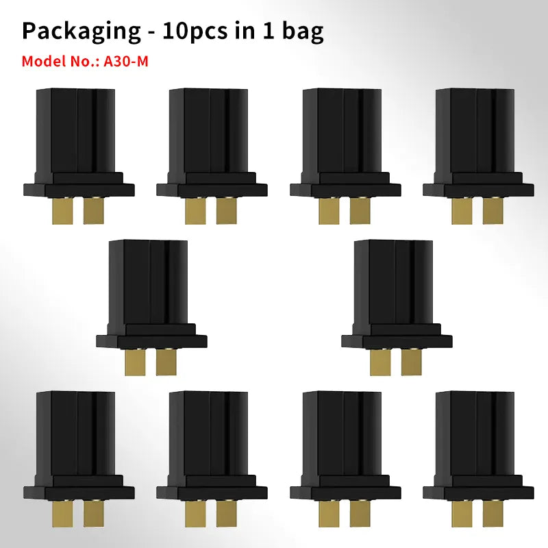 GNB A30 Male & Female Connector for FPV Whoop Drones & LiPo Batteries - 10 Pack - Perfect for DIY Drone Builds, RC Models & FPV Racing Accessories