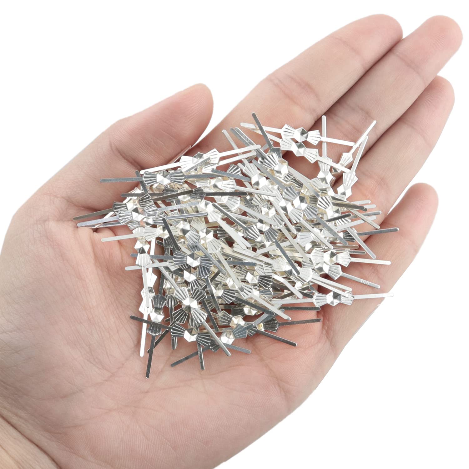 100pcs Silver Metal Butterfly Buckle Clips - 33mm Bow Tie Clips for DIY Beaded Curtain, Crystal Lamp Decor, Wedding & Home Decoration Accessories