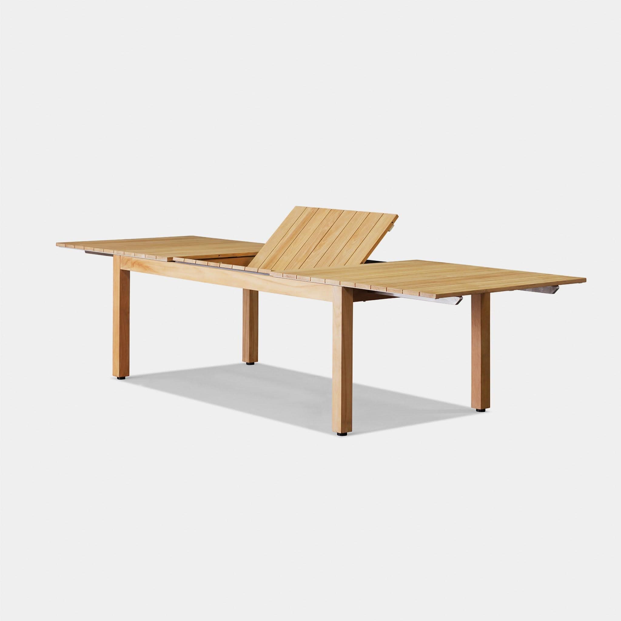 Pacific Teak Extension Dining Table - Expandable Solid Wood Table for 6-10 People - Perfect for Family Gatherings & Dinner Parties