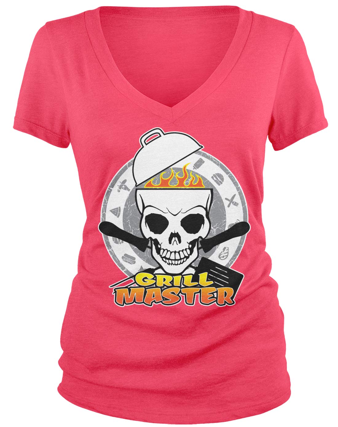 Amdesco Junior's Grill Master V-Neck T-Shirt - Comfortable Cotton BBQ Cooking Shirt for Young Chefs - Perfect for Backyard Grilling, Camping & Outdoor Cooking