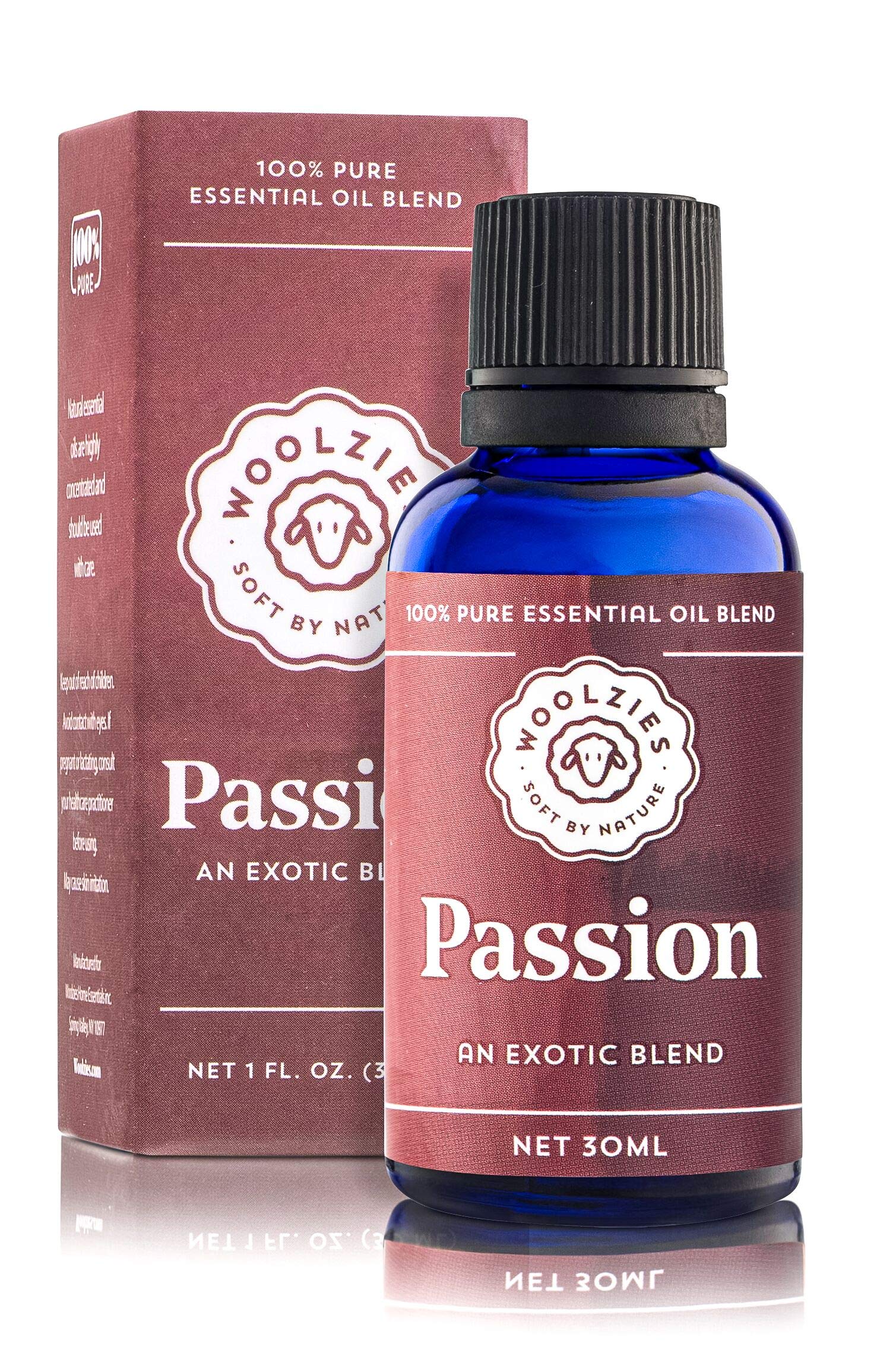 Woolzies 100% Pure Natural Passion Essential Oil Blend - 1 Fl Oz Aromatherapy Oil for Relaxation, Massage & Diffuser Use