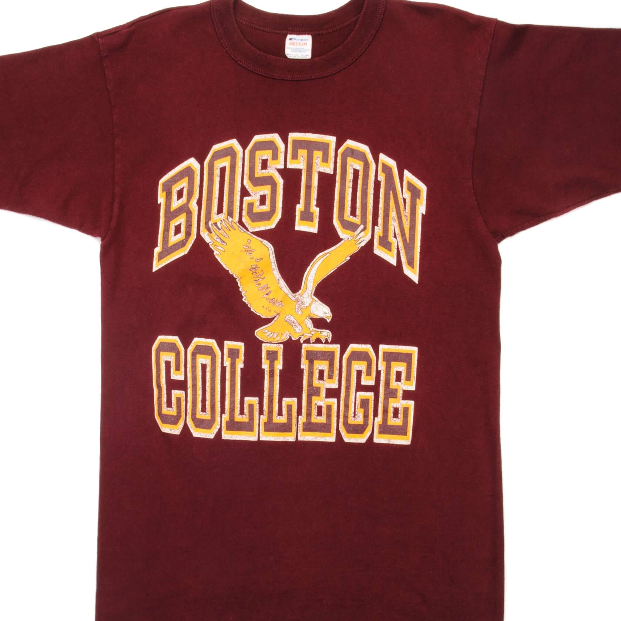Vintage Champion Boston College Tee Shirt 1980s - Small Size, Made in USA - Retro College Apparel for Casual Wear & Vintage Fashion Collectors