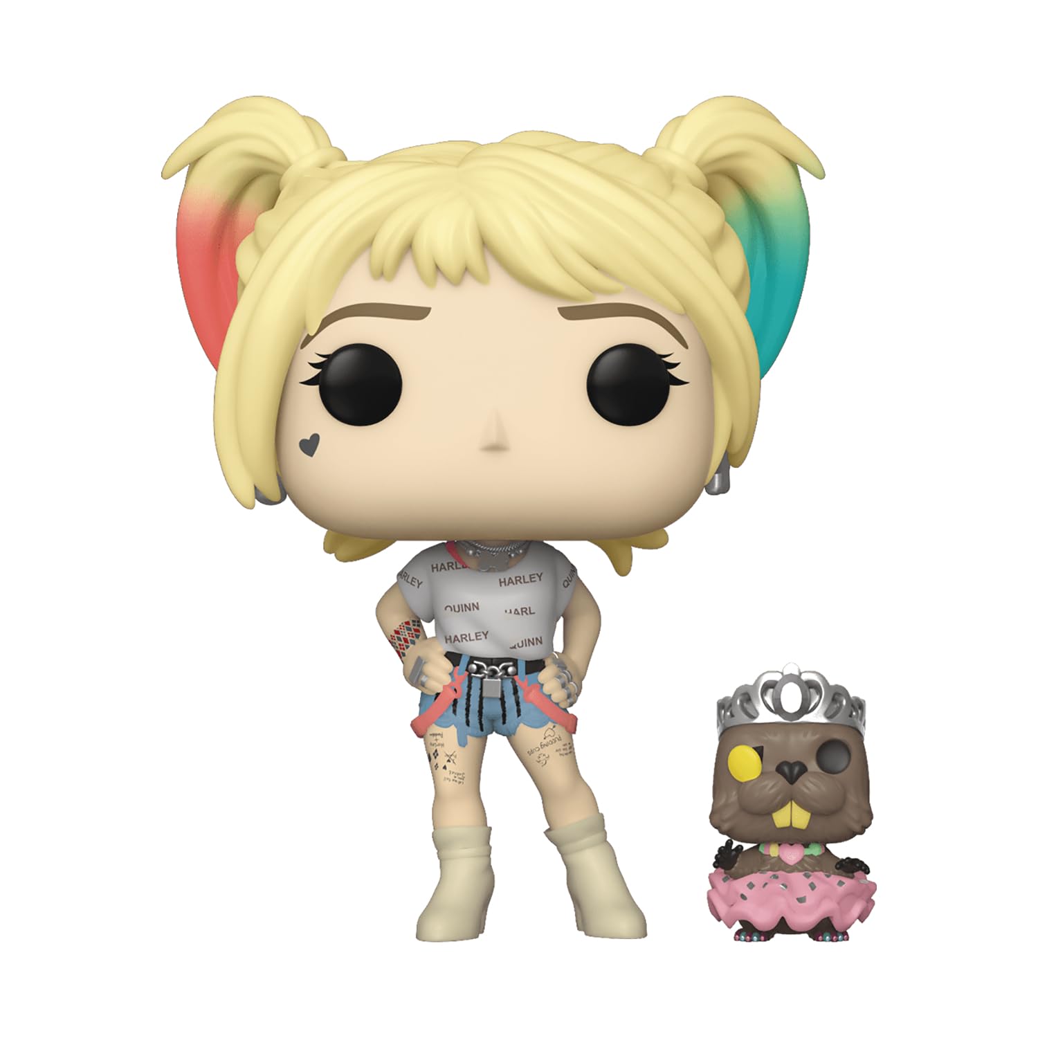Birds of Prey Harley Quinn with Beaver #308 Pop Vinyl Figure - Collectible Movie Character Toy for DC Fans, Home Display & Gift