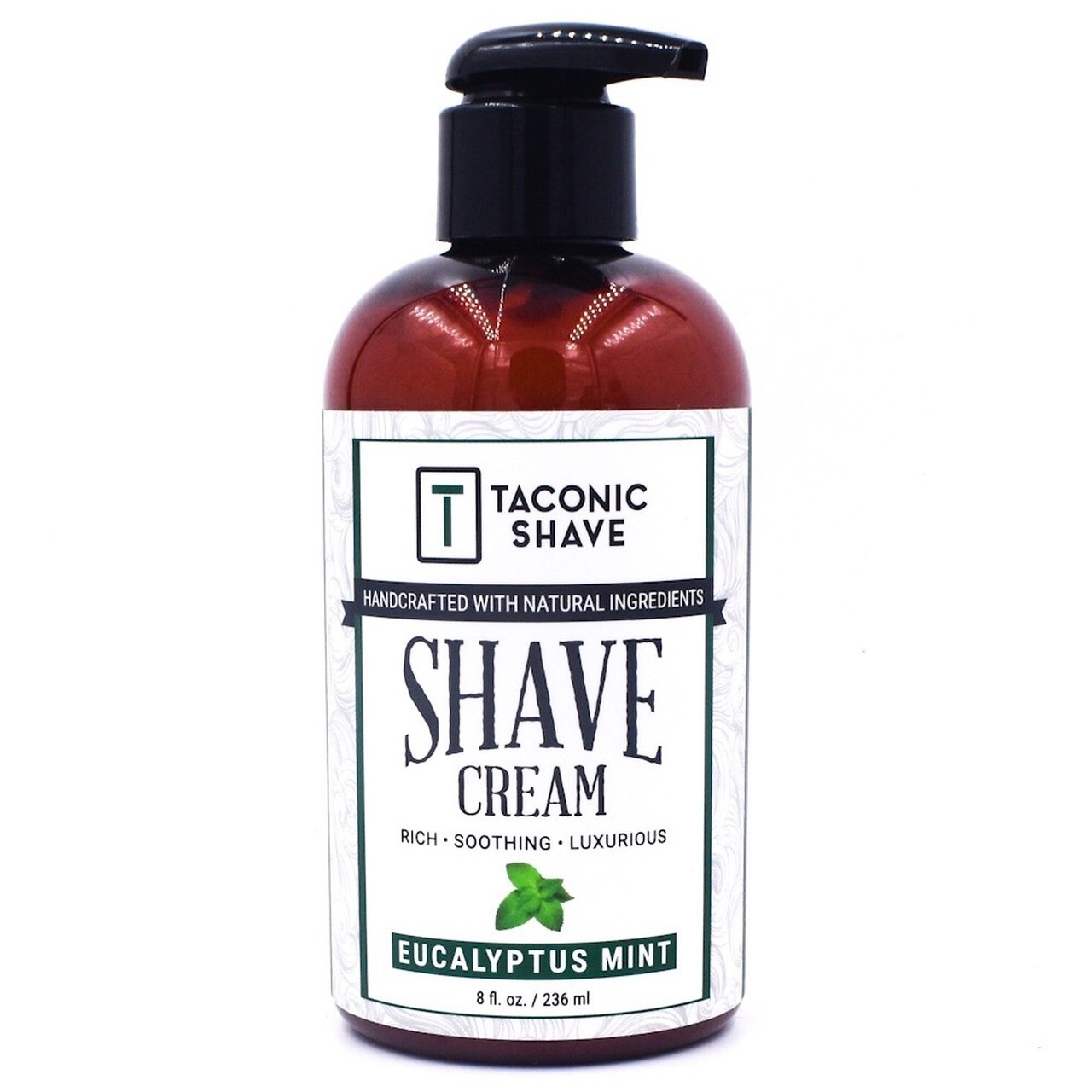 Taconic Eucalyptus Mint Shaving Cream for Men - 8 Oz Pump Bottle - Soothing & Cooling Shave Gel for Sensitive Skin - Perfect for Daily Shaving Routine & Travel