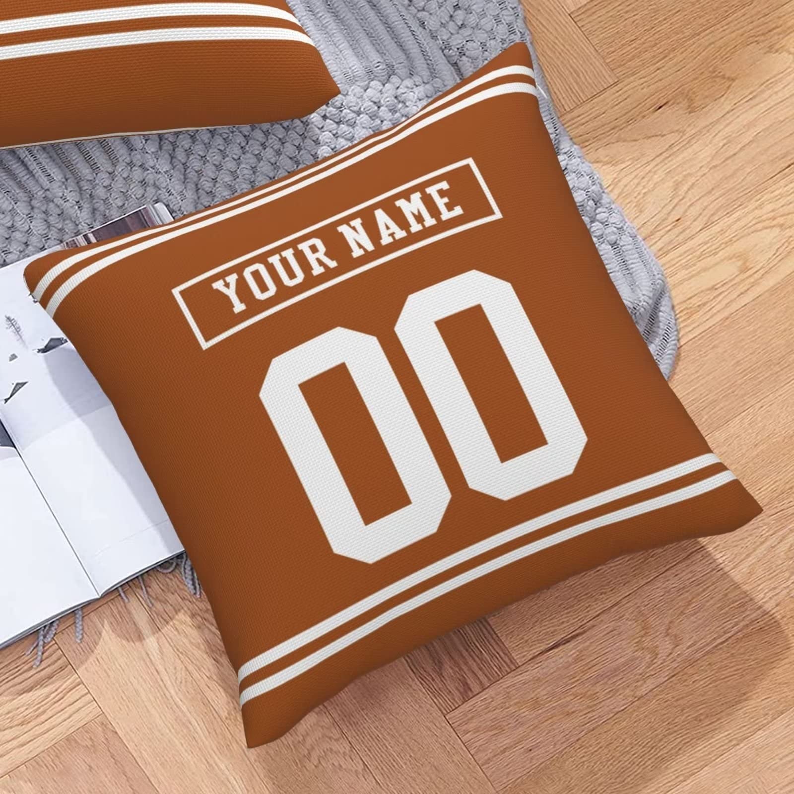 Custom University Football Pillow Cases (2-Pack) - Personalized with Any Name & Number - 18