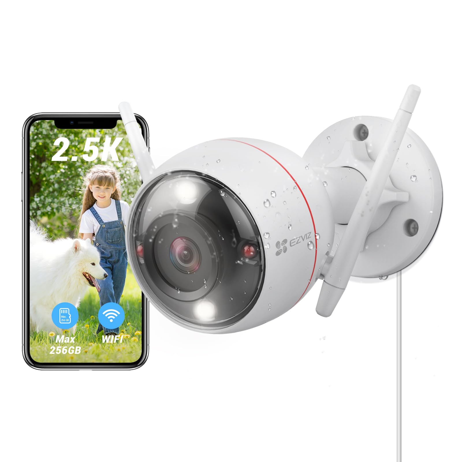EZVIZ C3W PRO 4MP Outdoor Security Camera with Color Night Vision - AI Motion Detection, 2-Way Audio, Weatherproof IP67, Smart Light & Sound Alarm - Ideal for Home Surveillance, Garage & Backyard Monitoring