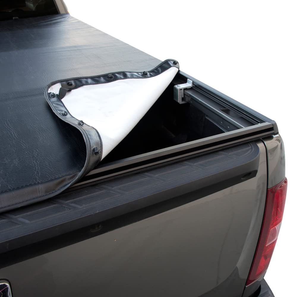 Snap-On Soft Vinyl Truck Bed Tonneau Cover for 2004-2015 Nissan Titan 6.5 Ft (78
