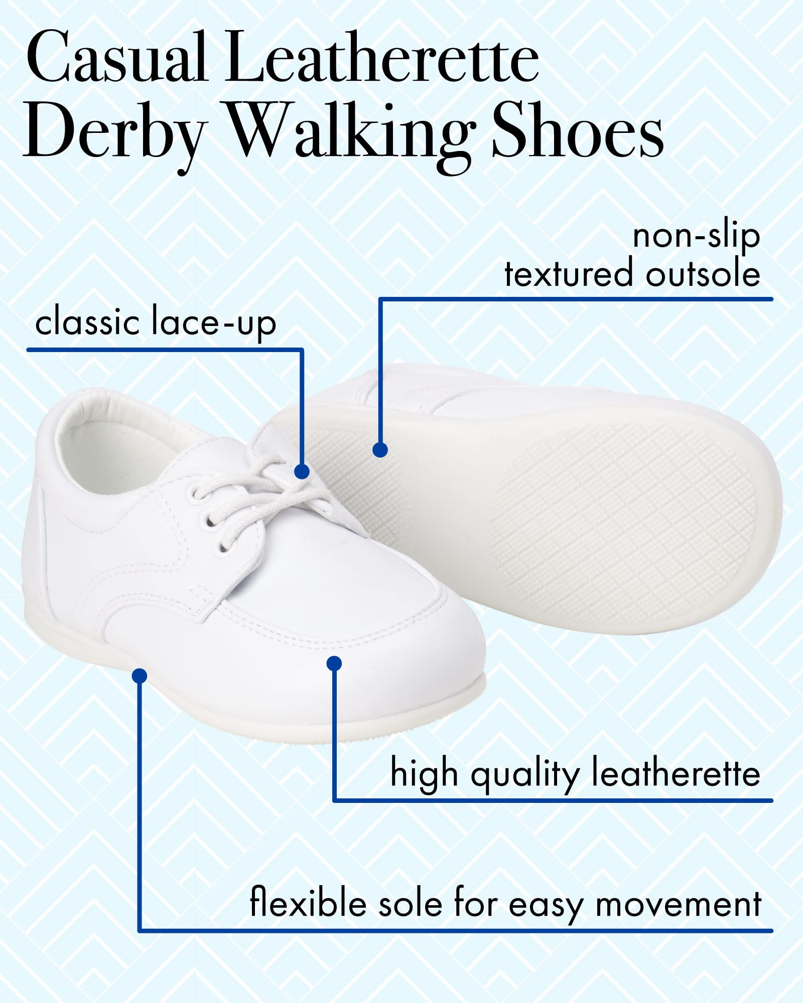 Josmo Baby Boys’ Dress Shoes – Casual Leatherette Derby Walking Shoes for Infant & Toddler | Perfect for Weddings, Parties & Special Occasions