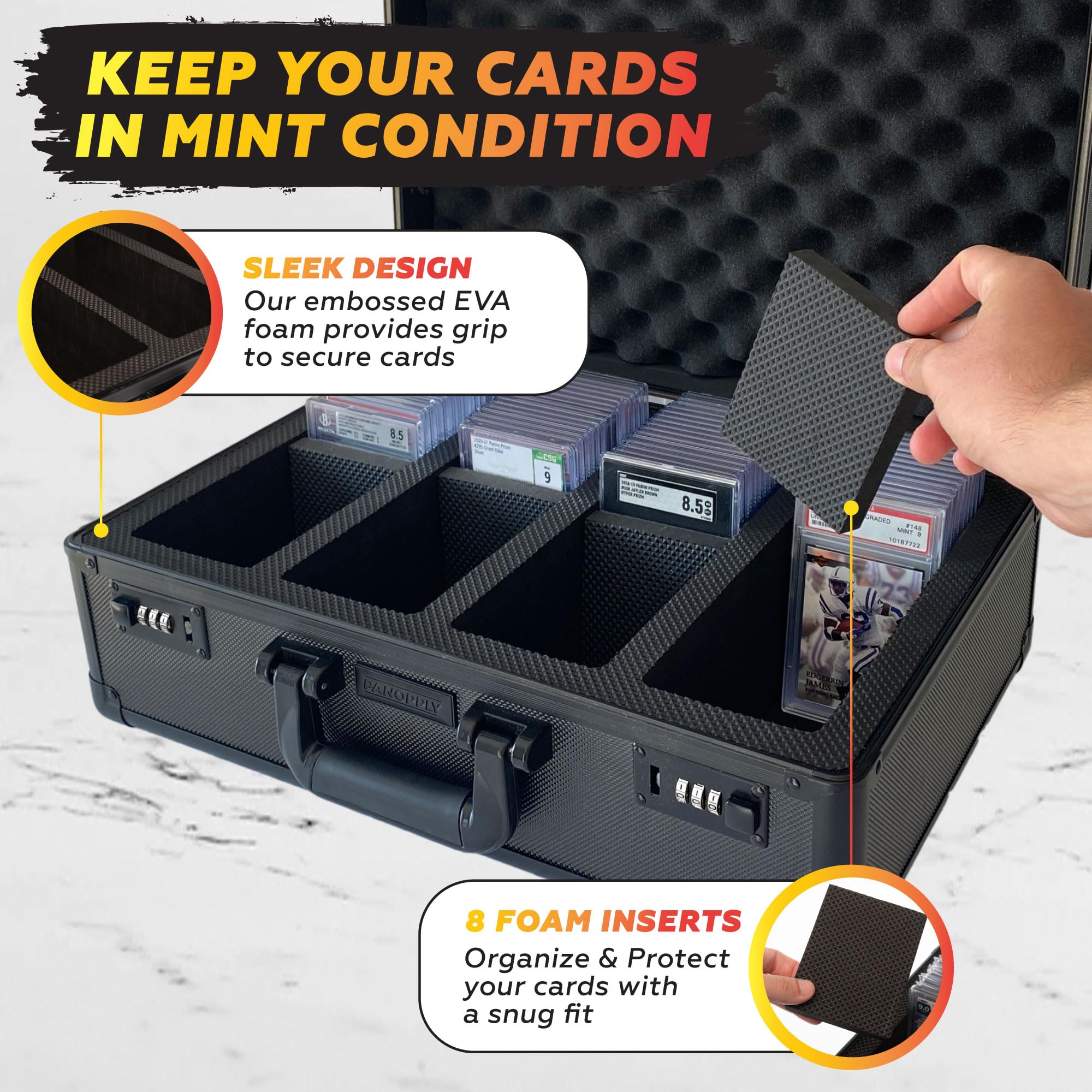 Premium 1 & 4 Row BGS/PSA Graded Card Storage Case - Heavy Duty Sports Card Holder Box for PSA Slab Protection | Perfect for Collectors, Trading & Displaying Sports Cards
