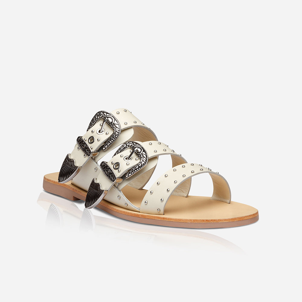 Eastwood Stud Slide Off White/Silver - Classic Sneakers for Men & Women | Comfortable Casual Shoes for Walking, Running & Everyday Wear