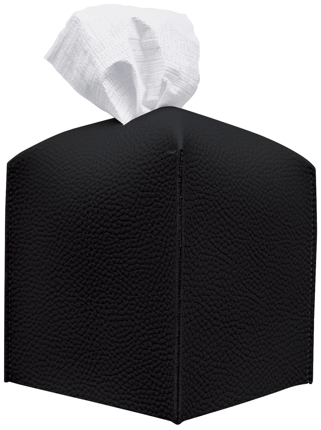 Premium PU Leather Tissue Box Cover - Modern Square Decorative Holder for Bathroom, Office, Nightstand & Car (5