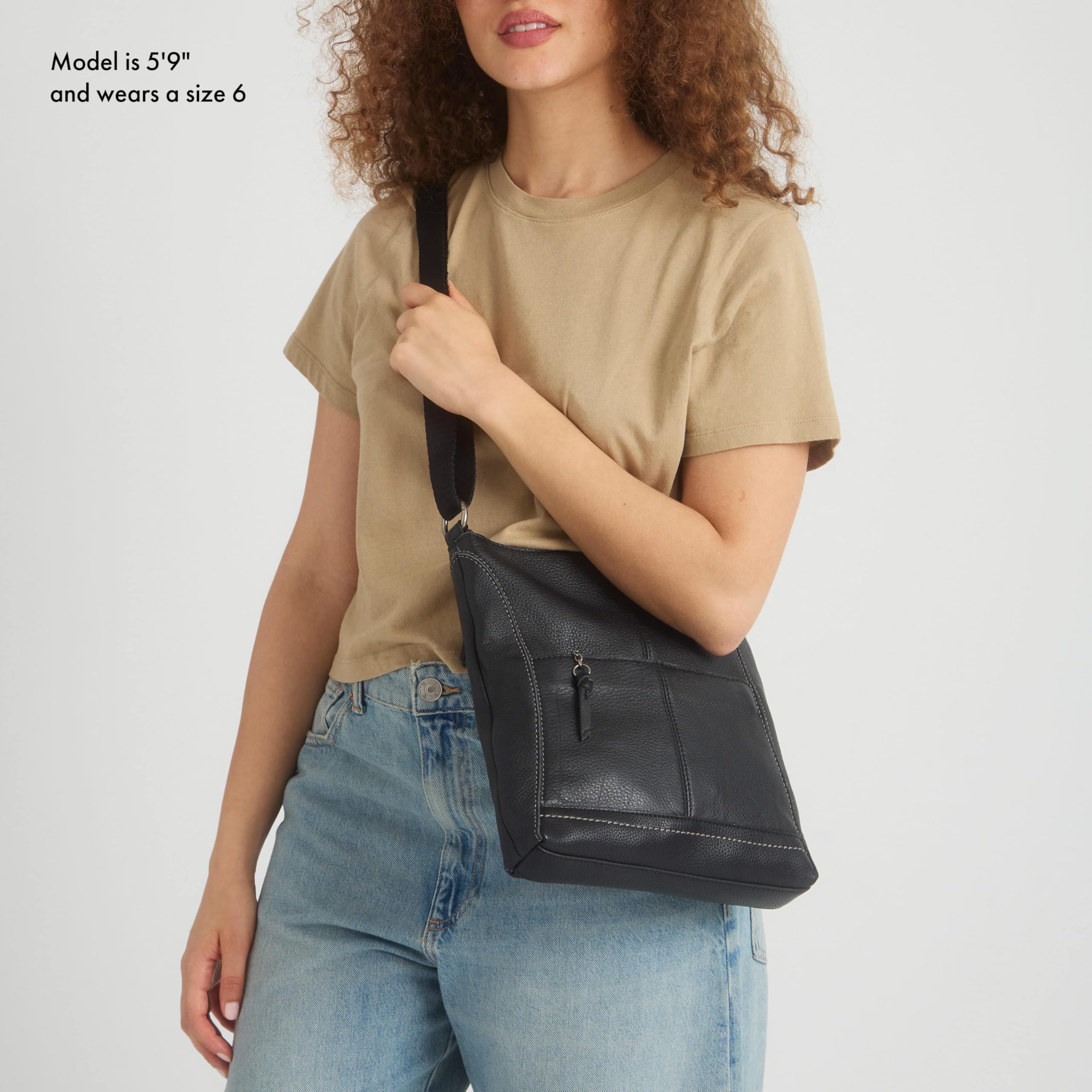 The Sak Lucia Genuine Leather Crossbody Bag - Adjustable Strap Convertible Purse for Women | Perfect for Travel, Shopping & Everyday Use