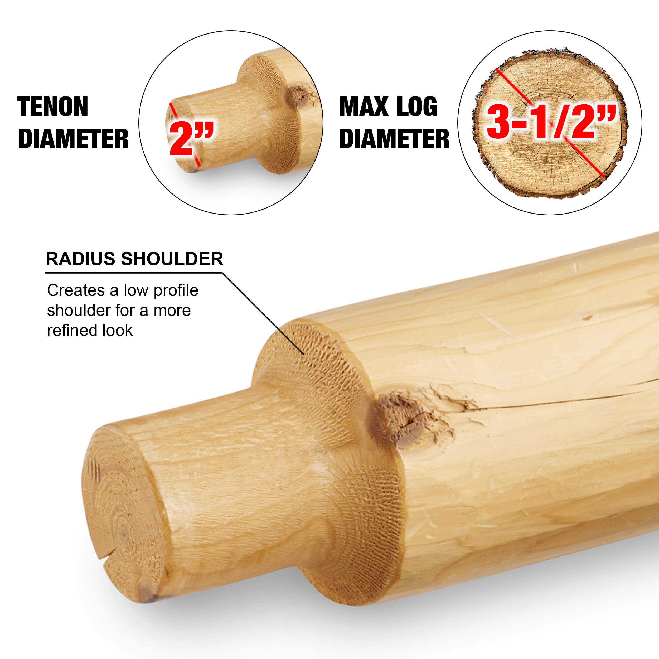 Lumberjack Tools 2 Inch Professional Log Tenon Cutter (TRH2000) - Perfect for Woodworking, DIY Projects, and Timber Frame Construction