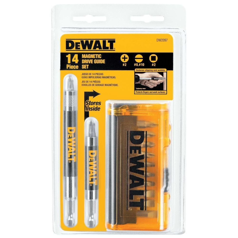 DEWALT 14-Piece Magnetic Screwdriver Bit Set with Drive Guide (DW2097CS) - Perfect for DIY Projects, Home Repairs & Professional Construction Work