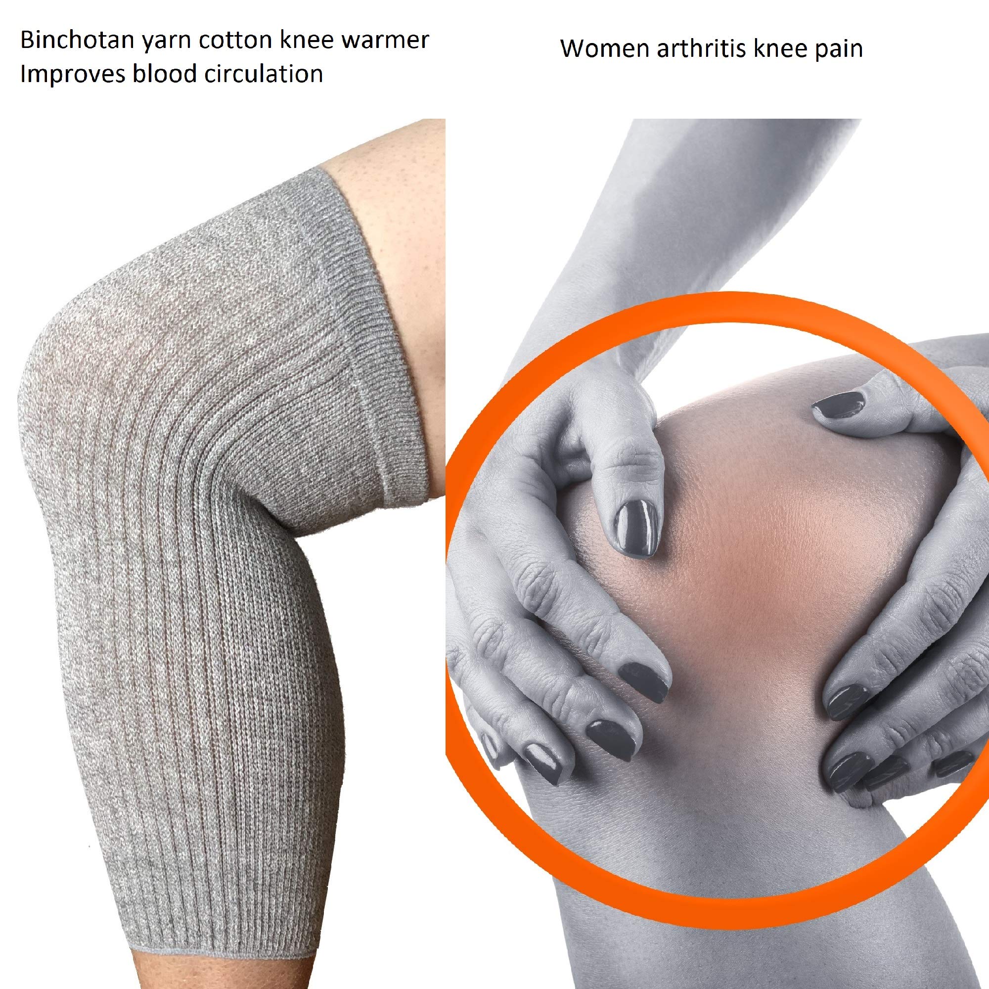 Elastic Cotton Knee Warmers for Men & Women - Breathable Knee Sleeves for Joint Pain Relief, Arthritis Support & Improved Circulation - Made in Japan - Perfect for Running, Yoga, Workouts & Cold Weather Protection