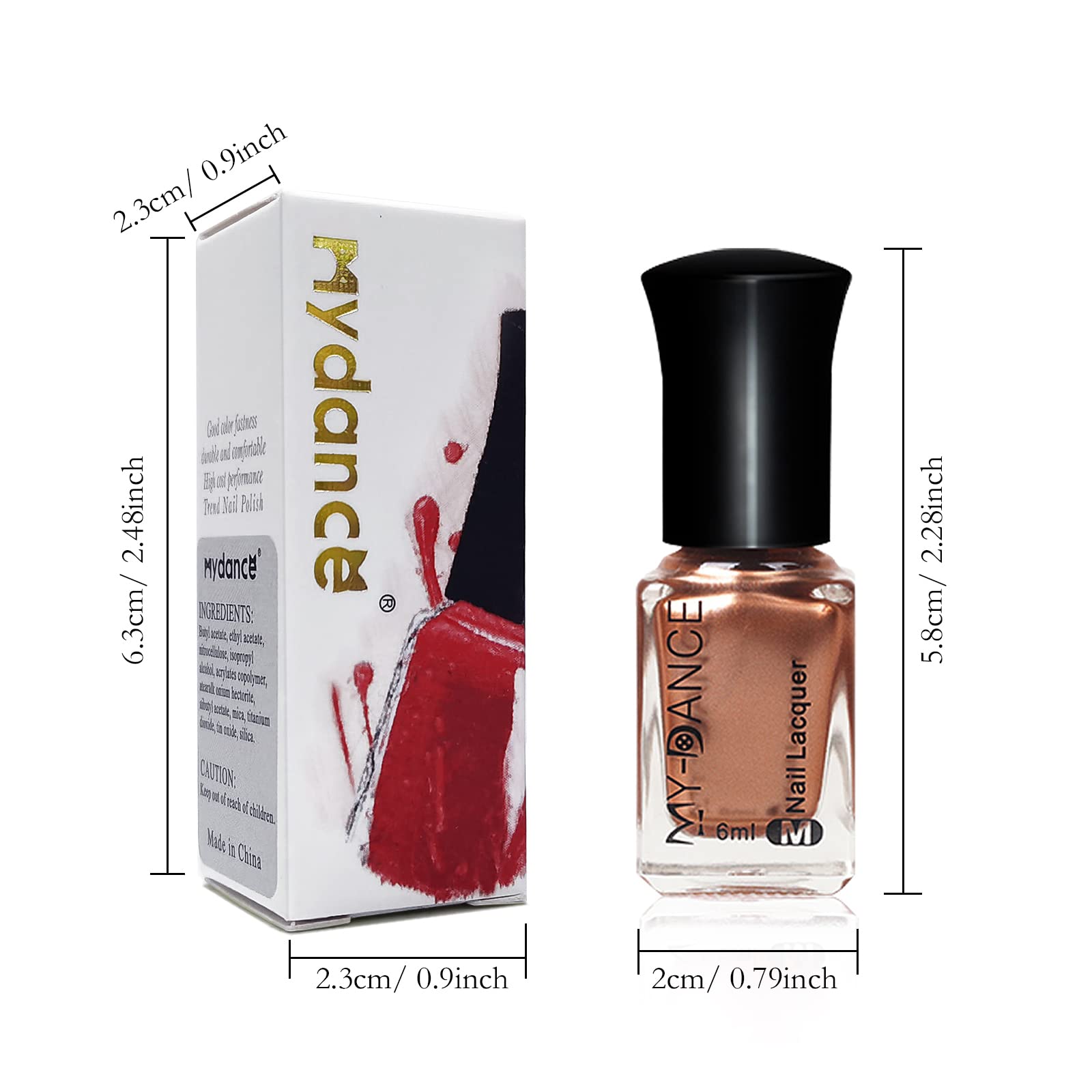 3 Colors Mirror Metallic Nail Polish Set - Quick Dry Chrome Nail Art Polish with Long-Lasting Shine, 6ml/Bottle - Perfect for Parties, Weddings & Special Occasions