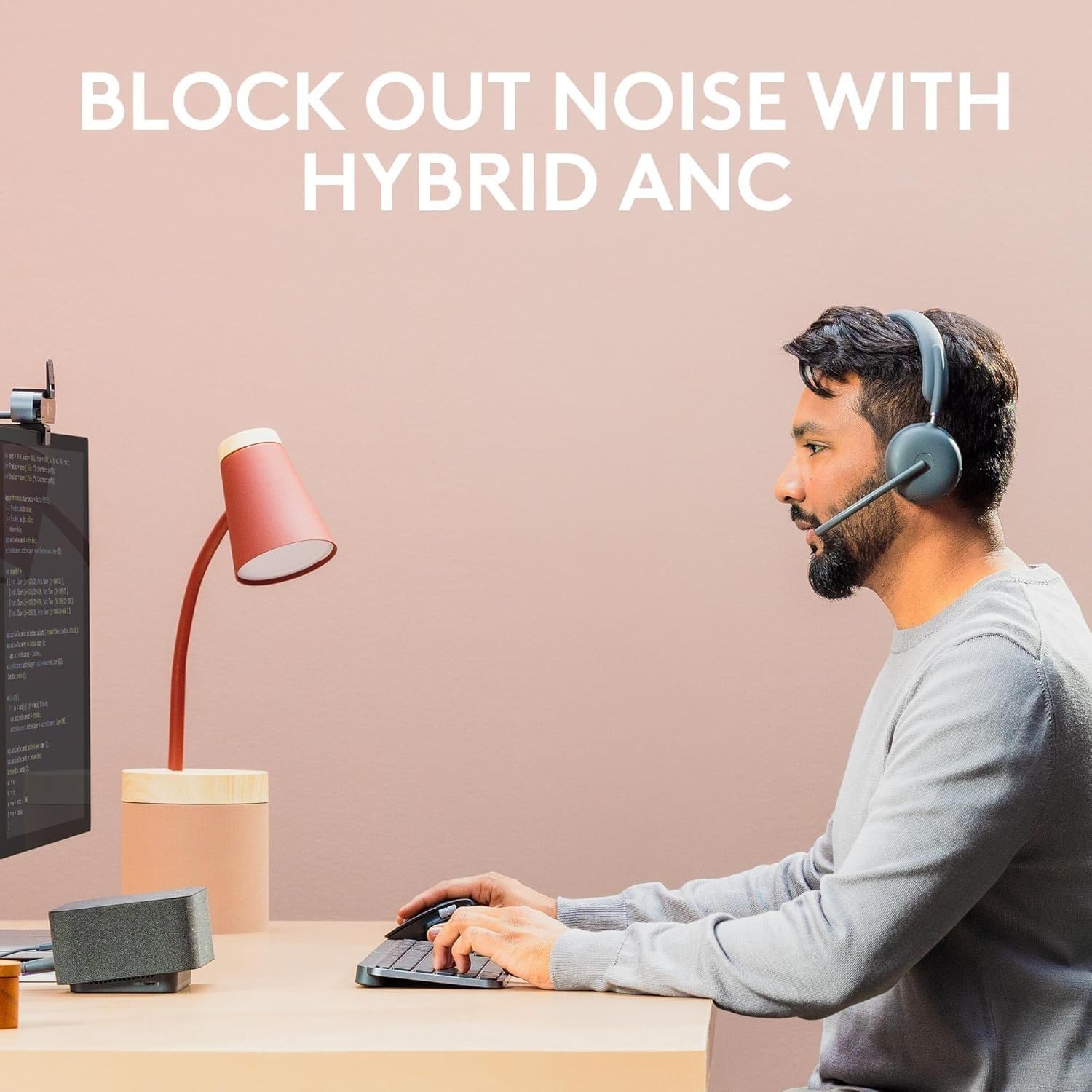 Logitech Zone 950 Premium Noise Canceling Wireless Headset with Hybrid ANC, Bluetooth 5.0, USB-C & USB-A - Certified for Zoom, Google Meet, Microsoft Teams - Graphite (Renewed) - Perfect for Remote Work, Online Meetings & Gaming