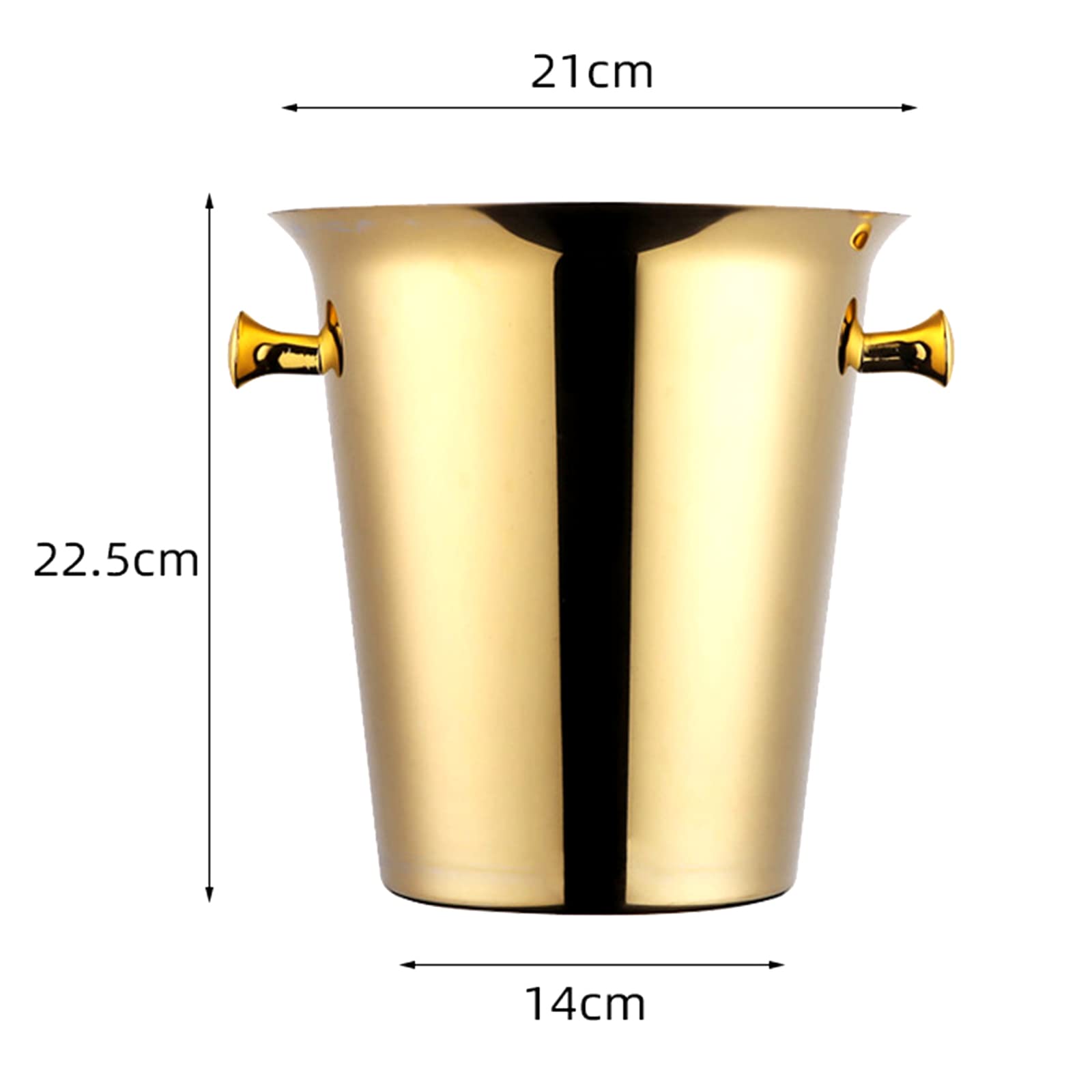 Premium Titanium Gold Ice Bucket with Stand - Stainless Steel Drink Cooler & Beverage Tub for Cocktails, Beer, Wine - Perfect for Bars, KTV, Clubs, Parties, Weddings & Home Entertaining (US Stock)