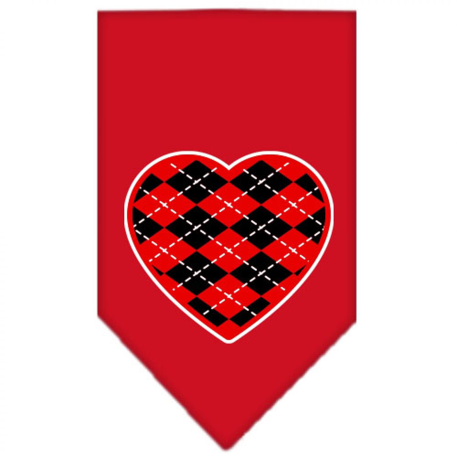 Red Argyle Heart Pet Bandana for Dogs - Small Size, Soft & Stylish Dog Accessory - Perfect for Holidays, Parties & Daily Walks