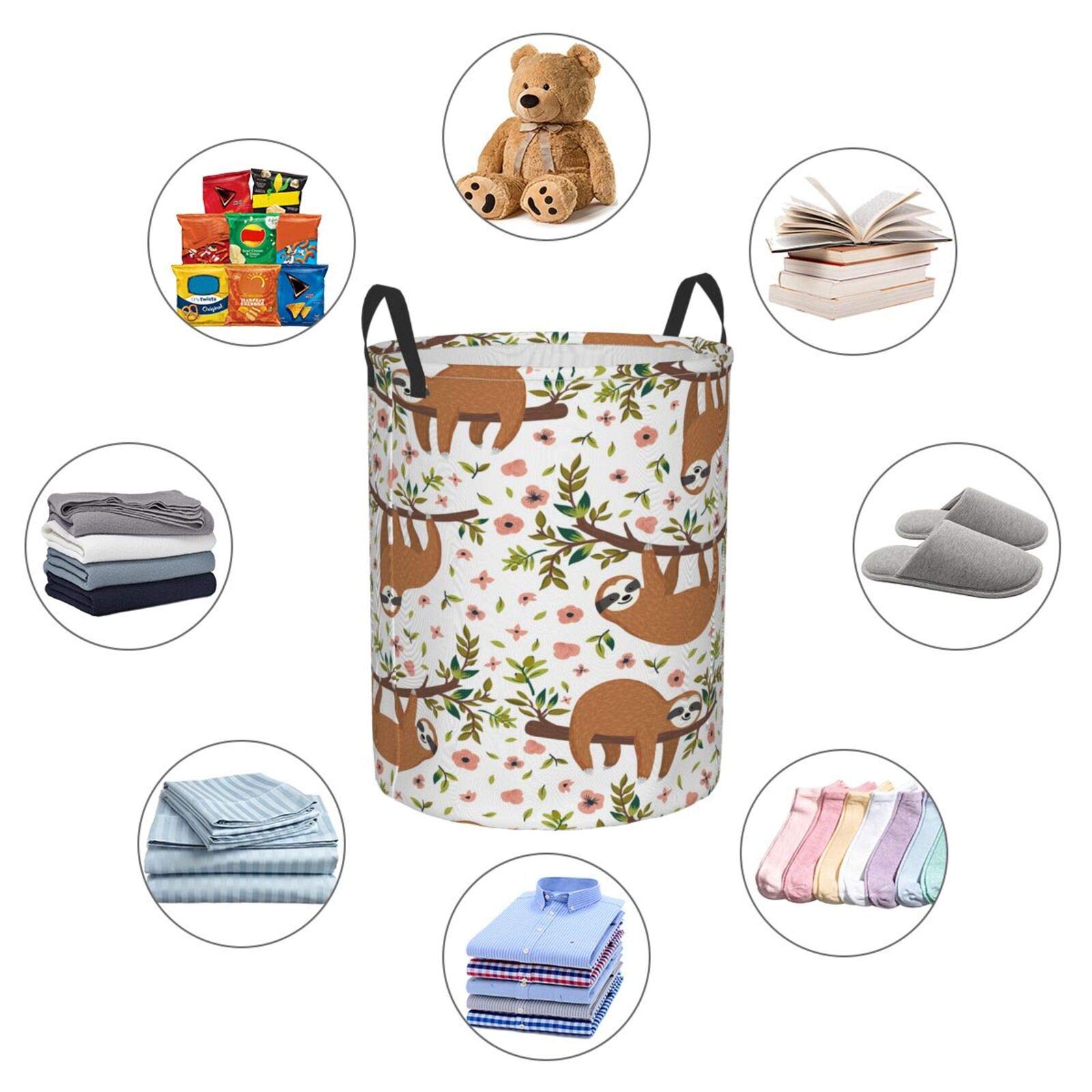 Funny Sloth Laundry Basket - Collapsible Clothes Hamper with Oxford Fabric for Home, Nursery, Office & Dorm | Perfect Storage Bin for Laundry Room, Bedroom Organization & Gift Giving