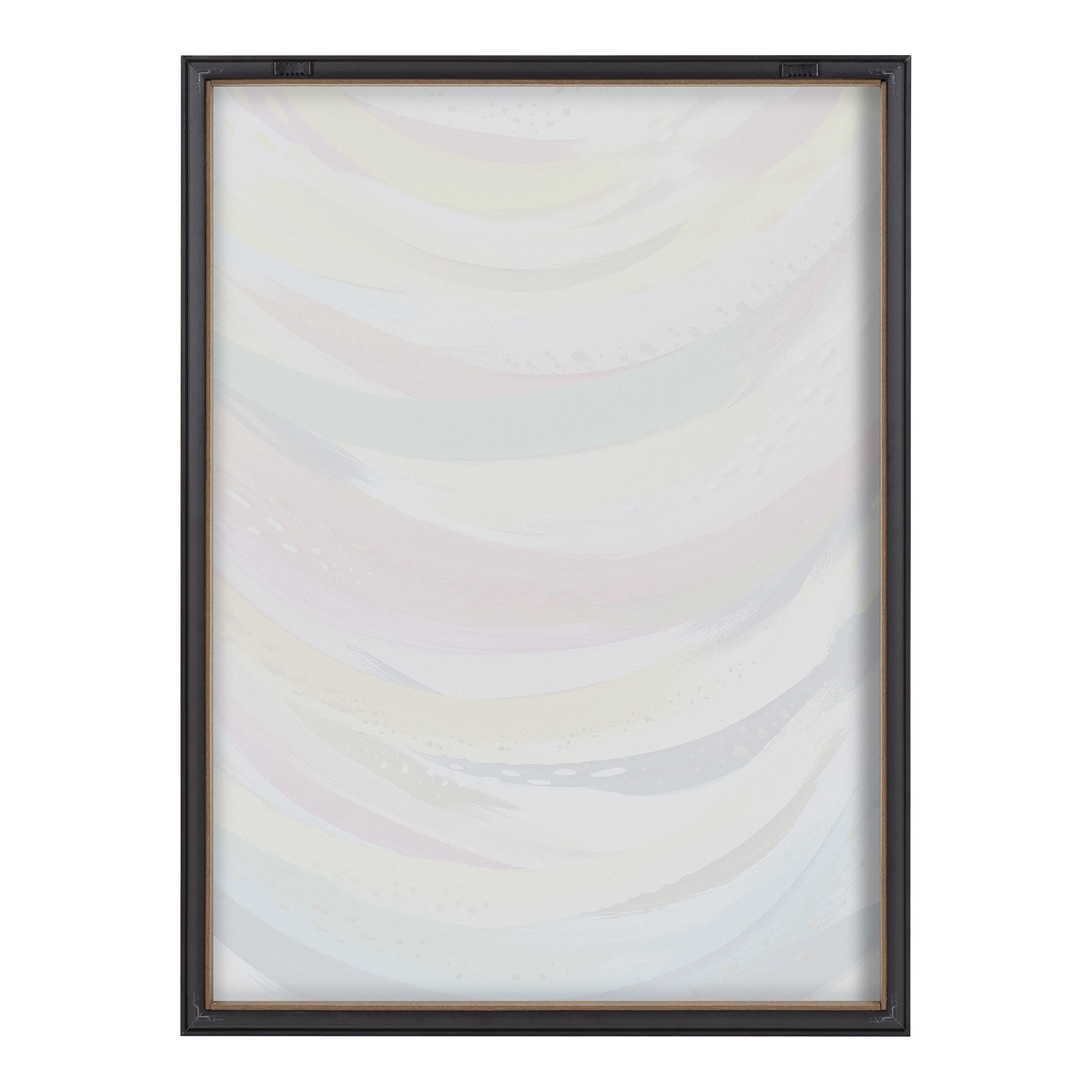 Jessi Raulet Ettavee Brushstroke 117 Framed Wall Art - 18x24 Gray Abstract Painting Print on Glass - Modern Home & Office Decor for Living Room, Bedroom or Gallery