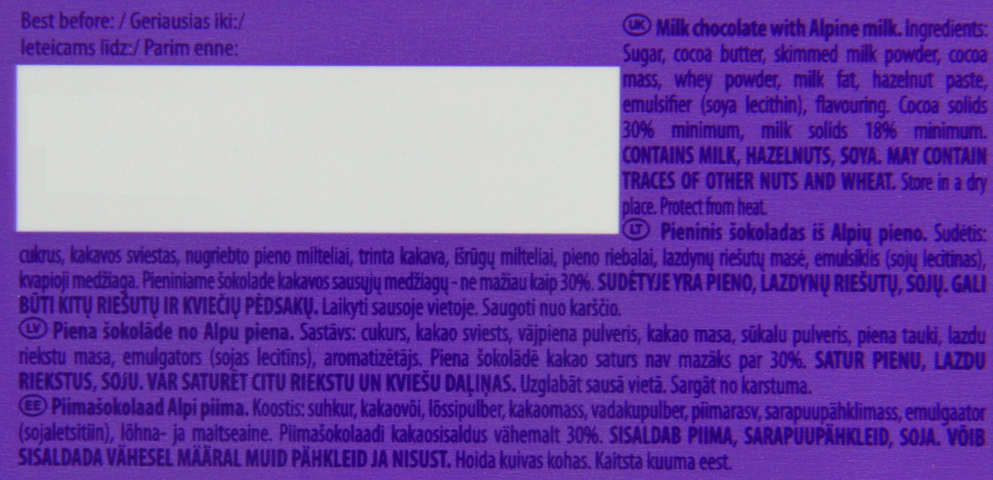 Milka Alpine Milk Chocolate Bar 100g (Pack of 22) - Delicious Swiss Chocolate for Gifting, Snacking & Dessert Toppings